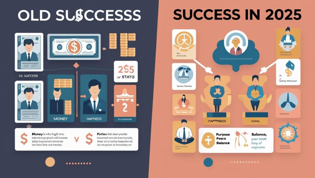 Comparison chart of old success vs success in 2025