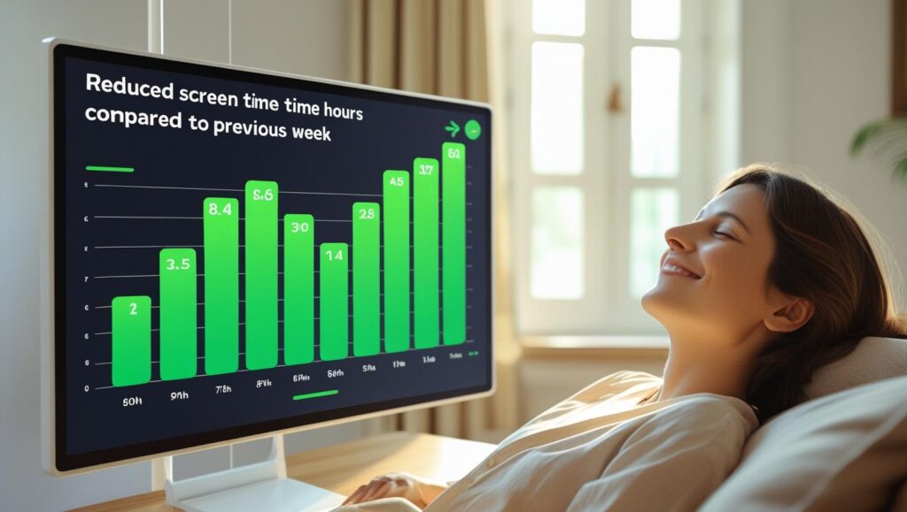 Tracking screen time as part of intentional phone use habits.