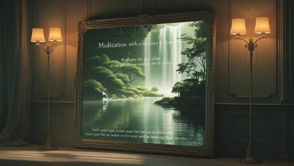 Smart mirror providing mindfulness and meditation session guidance.