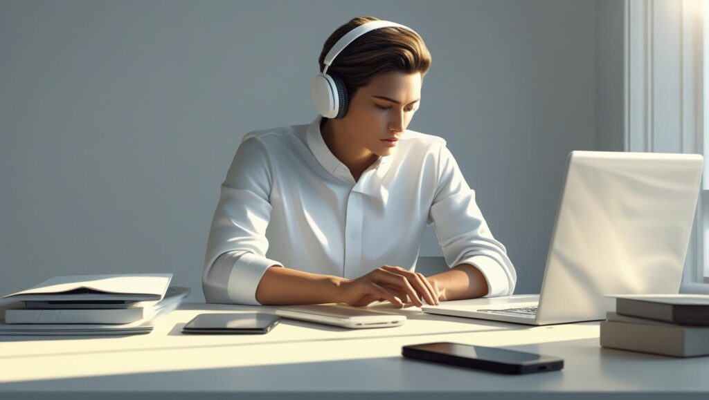 person using the 2-hour rule for deep focused work