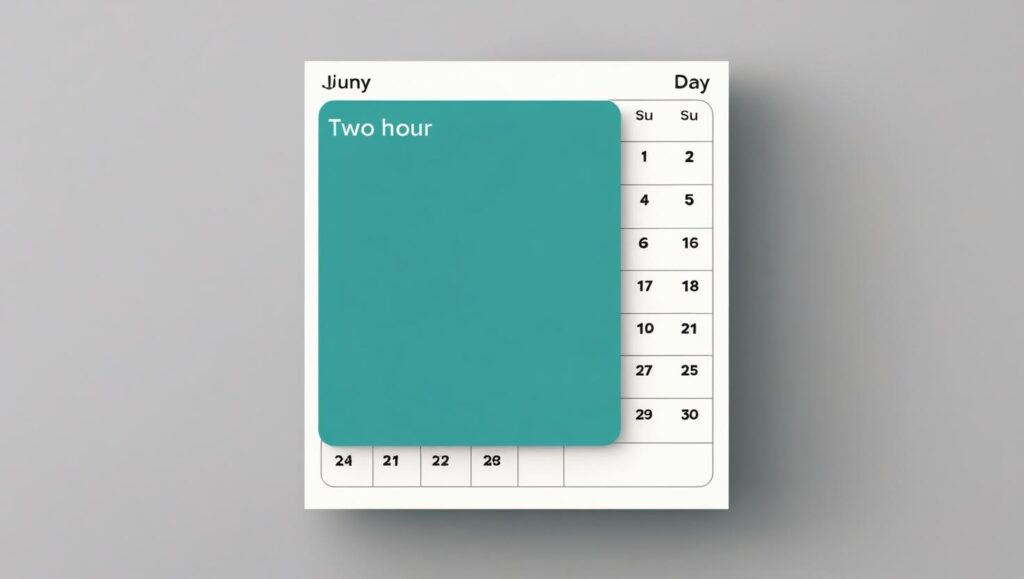 sample calendar with 2-hour focus block highlighted