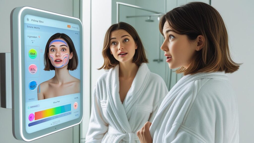 Smart mirrors can analyze skin and providing personalized beauty tips.