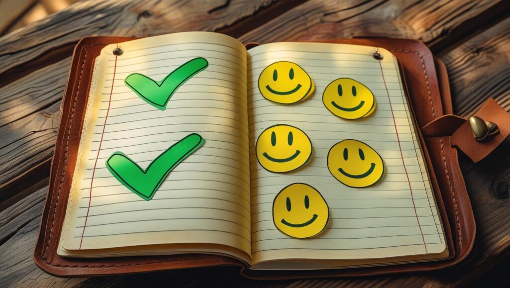 Daily wins journal helps build momentum through positive focus
