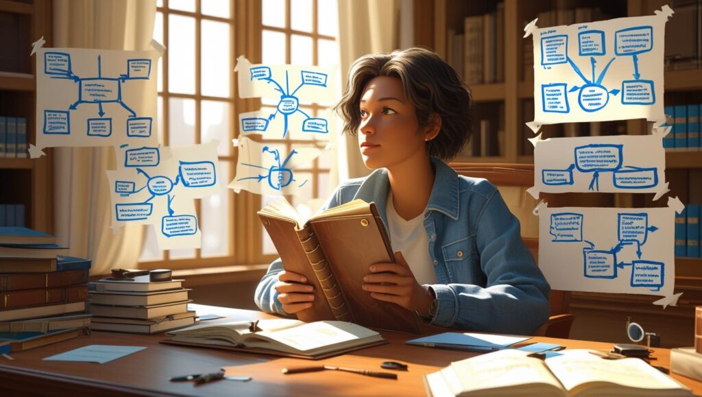 Individual making better life decisions through critical thinking.