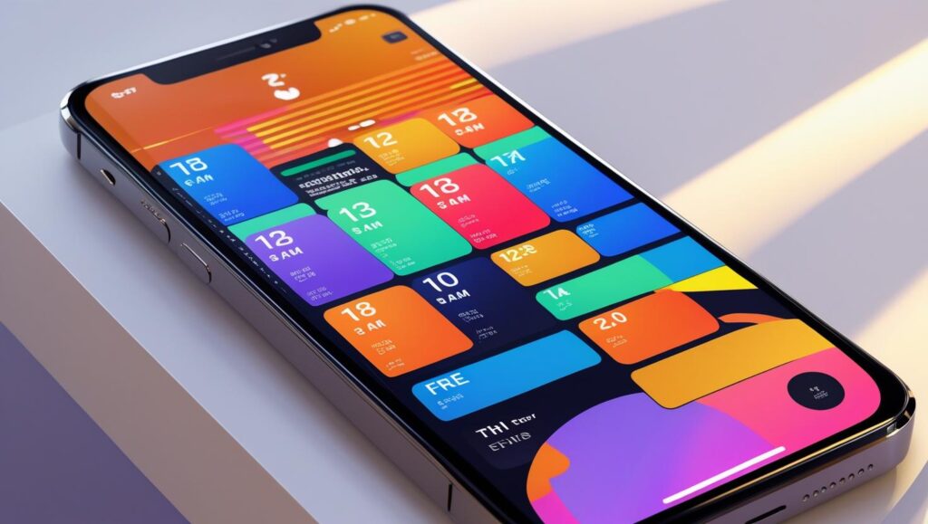 Mobile calendar showing a time-blocked schedule for focused living.