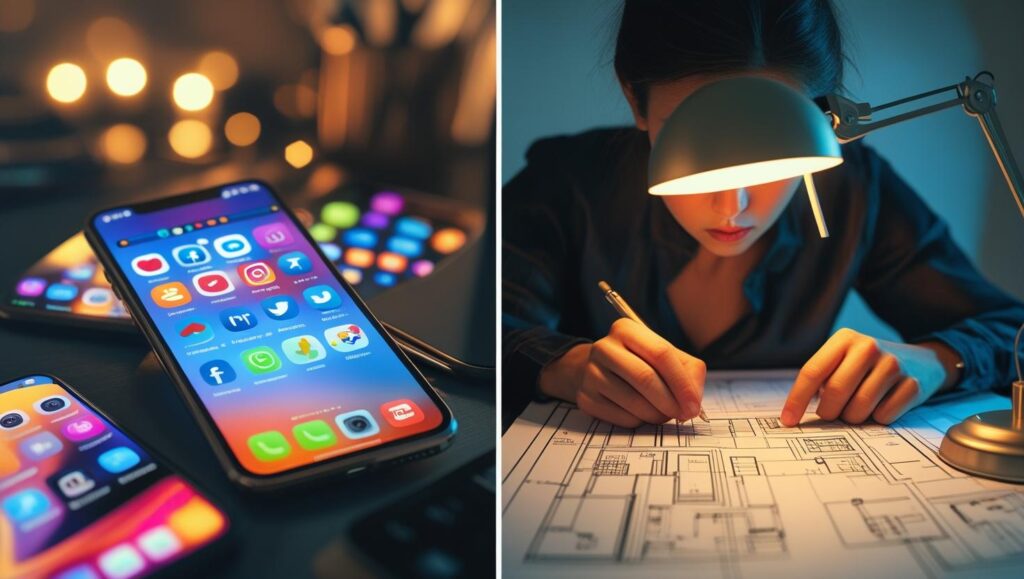 comparison of distracted work and focused deep work