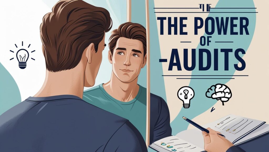 Blog thumbnail with the text 'The Power of Self-Audits' and a visual of reflection or journaling.