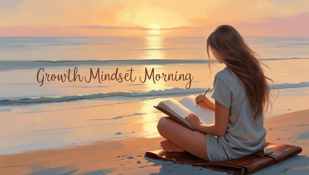 Morning routine with growth mindset habits