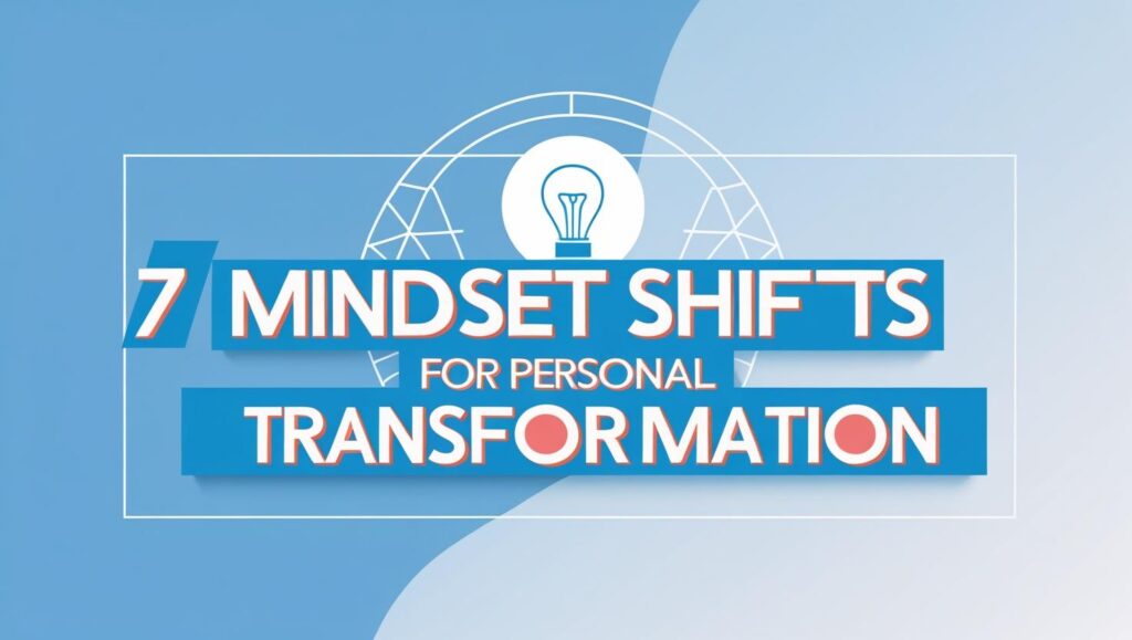 Thumbnail image with the title “7 Mindset Shifts for Personal Transformation” and a symbolic brain-lightbulb illustration.