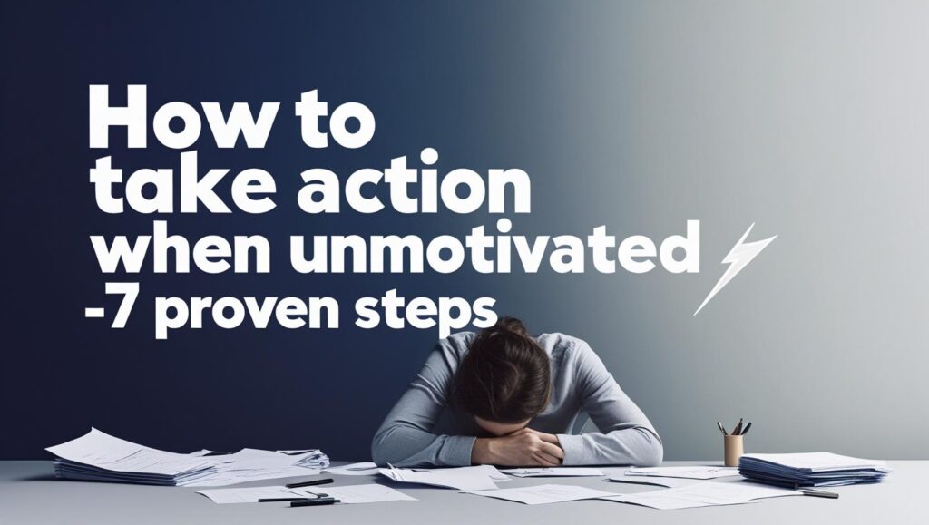 Person sitting at desk learning how to take action when unmotivated
