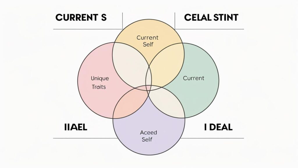 Venn diagram of current vs ideal self during personal self audit